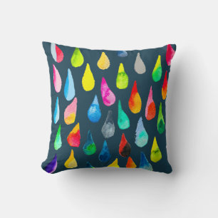 Teardrops Aquarell farbenfroh whimsical Kissen