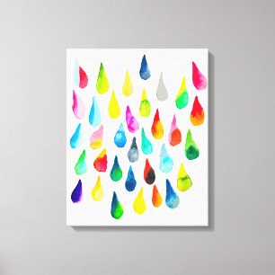 Teardrops Aquarell farbenfroh whimsical Leinwanddruck