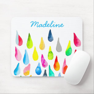 Teardrops Aquarell farbenfroh whimsical Mousepad