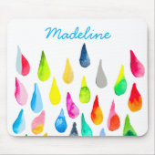 Teardrops Aquarell farbenfroh whimsical Mousepad (Vorne)
