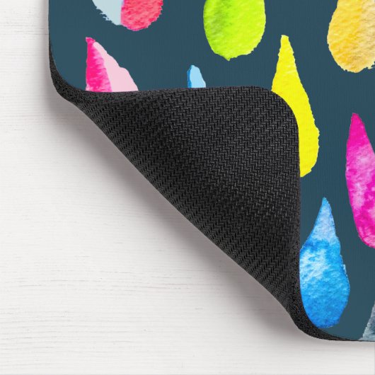 Teardrops Aquarell farbenfroh whimsical Mousepad (Ecke)