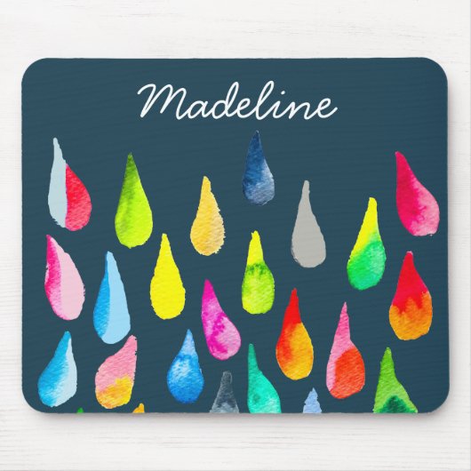 Teardrops Aquarell farbenfroh whimsical Mousepad (Vorne)
