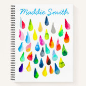 Teardrops Aquarell farbenfroh whimsical Notizblock (Vorderseite)