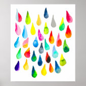 Teardrops Aquarell farbenfroh whimsical Poster (Vorne)