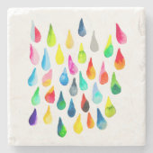 Teardrops Aquarell farbenfroh whimsical Steinuntersetzer (Vorderseite)