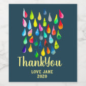 Teardrops Aquarell farbenfroh whimsical Weinetikett (Einzelnes Label)