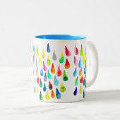 Teardrops Aquarell farbenfroh whimsical Zweifarbige Tasse (VorderseiteRechts)