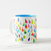 Teardrops Aquarell farbenfroh whimsical Zweifarbige Tasse (Vorderseite Links)