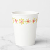 Teardrops rot, orange und gelb pappbecher (Rückseite)