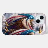 Tearful Bald Eagle mit amerikanischer Flagge Case-Mate iPhone Hülle (Rückseite (Horizontal))