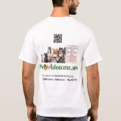 Tearful cat with PetAdvocare on back T-Shirt (Rückseite)