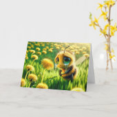 Tearful Honeybee for Thinking of You Karte (Gelbe Blume)