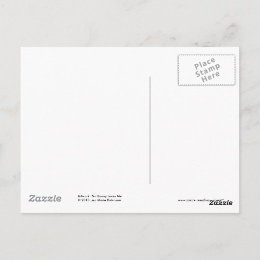 Tearful Sad Bunny Rabbit Postkarte (Rückseite)