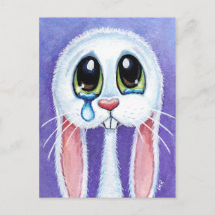 Tearful Sad Bunny Rabbit Postkarte