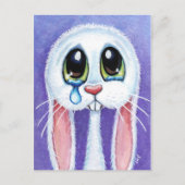 Tearful Sad Bunny Rabbit Postkarte (Vorderseite)