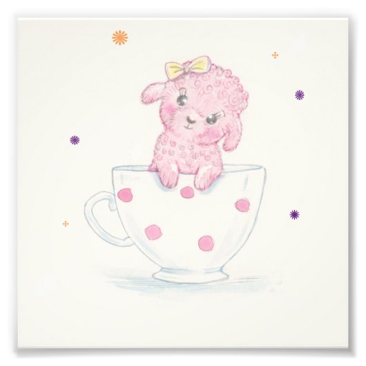 TeaRose Der rosa Teacup Poodle-Druck Fotodruck (Vorne)