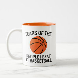 Tears of the People I Beat at Basketball Funny  Zweifarbige Tasse