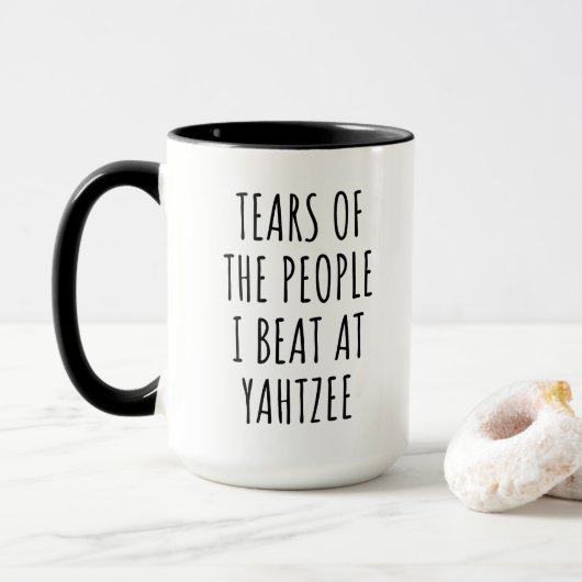 Tears of the People I Beat at Yahtzee Tasse (Mit Donut)