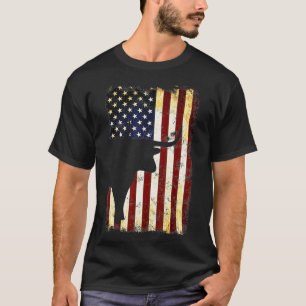 Teas Longhorn Silhouette American Flag 4. Juli T-Shirt