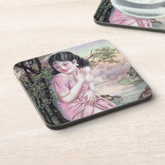 Tease in Stream Oasis von Shanghai China Girl Getränkeuntersetzer (Linke Seite)