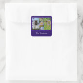 Teasel Thistle - Dipsacus fullonum Quadratischer Aufkleber (Tasche)