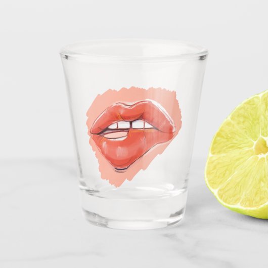 Teaser Lip-Biting-Shot-Glas | Koketter Cocktail Schnapsglas (Vorderseite)