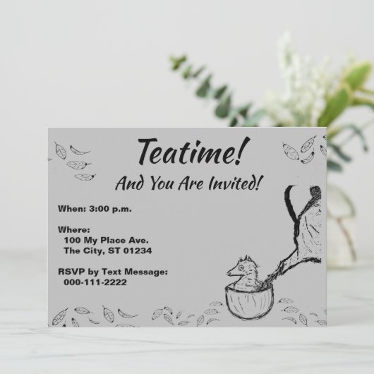 Teatime! Einladung (Stehend Vorderseite)
