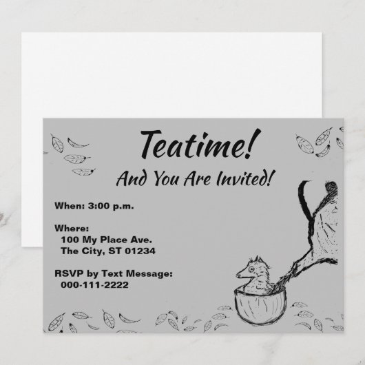 Teatime! Einladung (Vorne/Hinten)