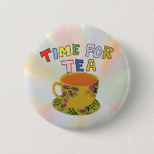 Teatime für eine Kaffeepause Button (Vorderseite)