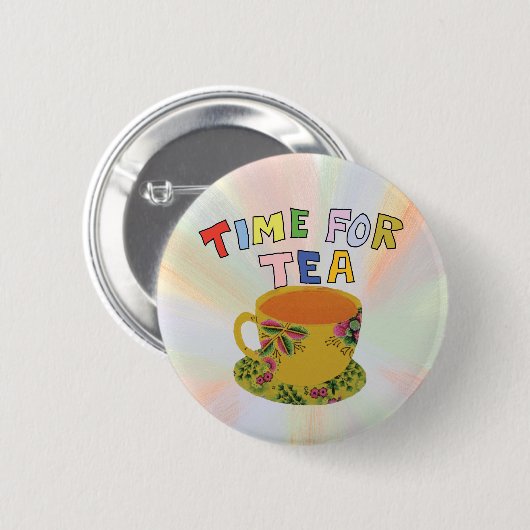 Teatime für eine Kaffeepause Button (Vorne & Hinten)