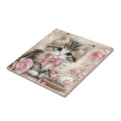 Teatime-Kätzchen  Fliese (Seite)