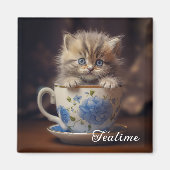 Teatime Kitten Magnet (Vorne)
