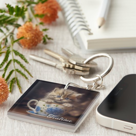 Teatime Kitten Schlüsselanhänger (Vorderseite rechts)