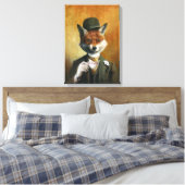 Teatime Mr Fox Canvas Print Leinwanddruck (Insitu (Schlafzimmer))