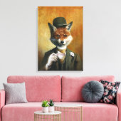 Teatime Mr Fox Canvas Print Leinwanddruck (Insitu (Wohnzimmer))