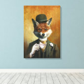 Teatime Mr Fox Canvas Print Leinwanddruck (Insitu (Holzboden))