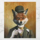 Teatime Mr Fox Weinetikett (Einzelnes Label)