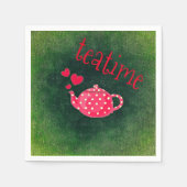 Teatime Pink Tea Pot Serviette (Vorderseite)