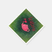 Teatime Pink Tea Pot Serviette (Ecke)