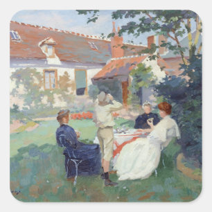 Teatime Quadratischer Aufkleber