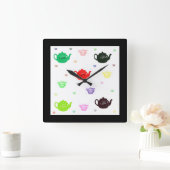 "Teatime Teapot Clock"* Quadratische Wanduhr (Zuhause)