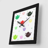 "Teatime Teapot Clock"* Quadratische Wanduhr (Winkel)