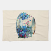 TEATOWEL: VINTAGES TEACUP MIT BLUME GESCHIRRTUCH (Horizontal)