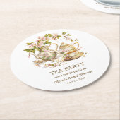 Teatro Flora Tea Party Zeit für Tee Brautparty Runder Pappuntersetzer (Angewinkelt)
