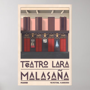 Teatro Lara Wandkunst Vintage Madrid Theaterfassad Poster