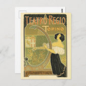 Teatro Regio Vintager französischer Jugendstil Postkarte (Vorne/Hinten)