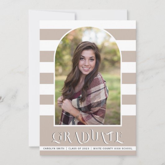 Teaupe Class of 2023 arch Foto Abschluss Ankündigung (Vorderseite)