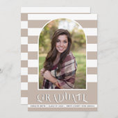 Teaupe Class of 2023 arch Foto Abschluss Ankündigung (Vorne/Hinten)