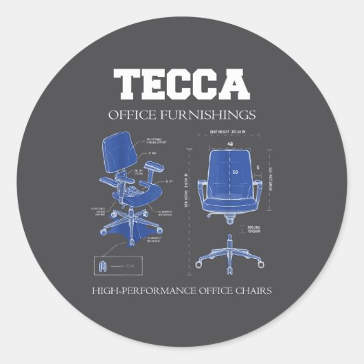 Tecca Office Furnishings - High Performance Chairs Runder Aufkleber (Vorderseite)