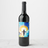 Tech and Nature Harmony - 8-Bit Pixel Art Weinetikett (Vorderseite)